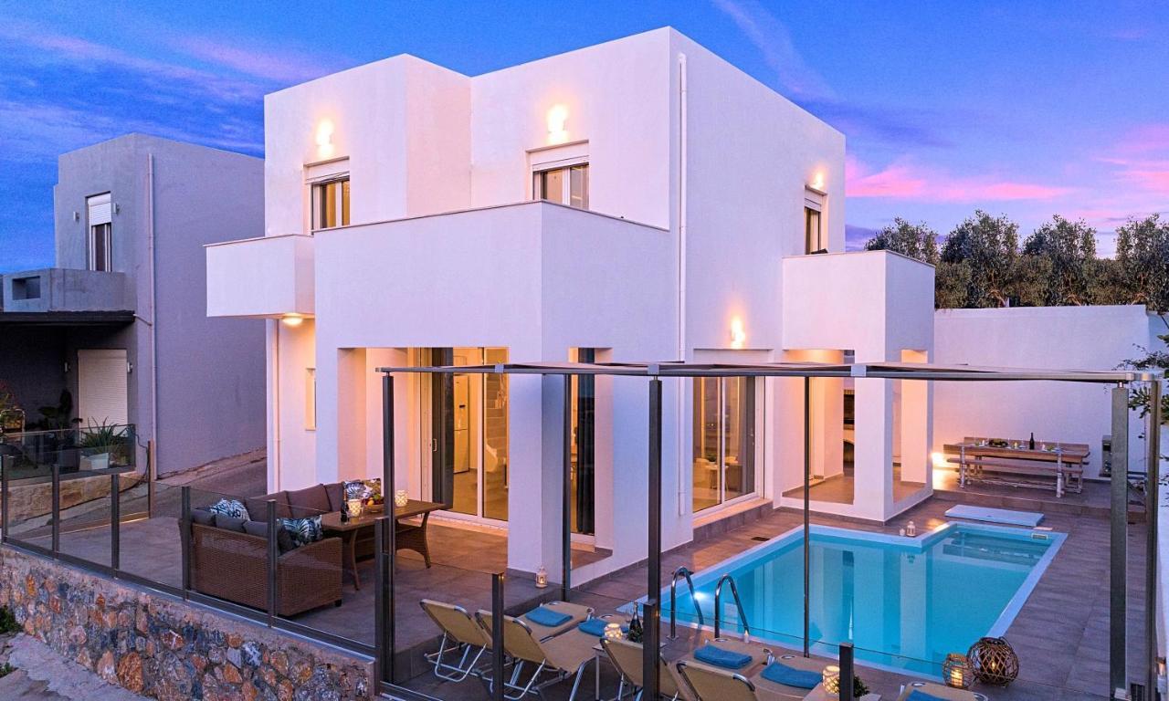 Cretan Sunset Villa Heated Pool Dhramia ภายนอก รูปภาพ